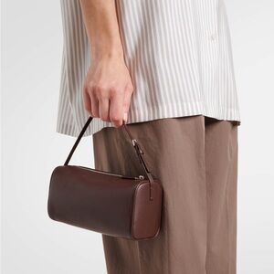 The Row 90’s Bag, Dark Aniline/Dark Chocolate Brown